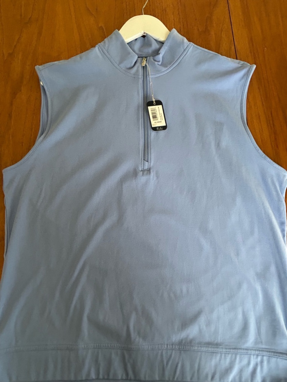 johnnie-O Light Blue Sleeveless Quarter-Zip Mock Neck Polo Vest